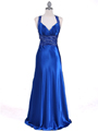 4897 Royal Blue Beaded Evening Gown - Royal Blue, Front View Thumbnail