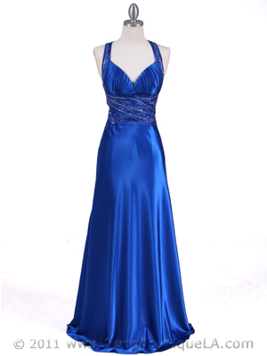 4897 Royal Blue Beaded Evening Gown, Royal Blue