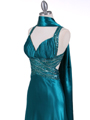 4897 Teal Beaded Evening Gown - Teal, Alt View Thumbnail