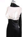 4898 Ivory Black Charmeuse Evening Dress - Ivory Black, Alt View Thumbnail