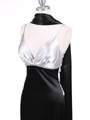 4898 Silver Black Charmeuse Evening Dress - Silver Black, Alt View Thumbnail