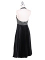 4908 Black Sequins Pleated Cocktail Dress - Black, Back View Thumbnail