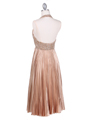 4908 Gold Sequins Pleated Cocktail Dress - Gold, Back View Thumbnail