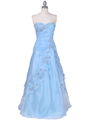 4909 Baby Blue Beaded Evening Gown - Baby Blue, Front View Thumbnail