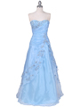 4909 Baby Blue Beaded Evening Gown - Baby Blue, Front View Thumbnail