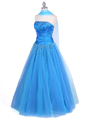 4912 Blue Beaded Ball Gown - Blue, Alt View Thumbnail