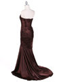4918 Brown Charmuse Evening Gown - Brown, Back View Thumbnail