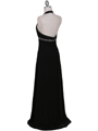 4924 Black Chiffon Evening Dress - Black, Back View Thumbnail