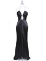4933 Black Halter Evening Gown with Rhinestone Straps - Black, Front View Thumbnail