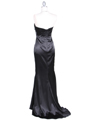 4933 Black Halter Evening Gown with Rhinestone Straps - Black, Back View Thumbnail
