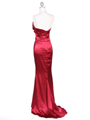 4933 Wine Halter Evening Gown with Rhinestone Straps - Wine, Back View Thumbnail
