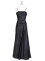 4940 Black Strapless Evening Dress - Black, Front View Thumbnail