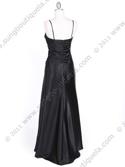 4940 Black Strapless Evening Dress - Black, Back View Medium