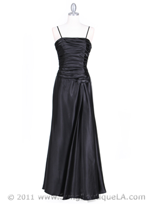 4940 Black Strapless Evening Dress, Black