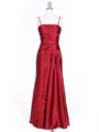 4940 Wine Strapless Evening Dress - Wine, Front View Thumbnail