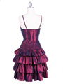 4941 Plum Taffeta Party Dress - Plum, Back View Thumbnail