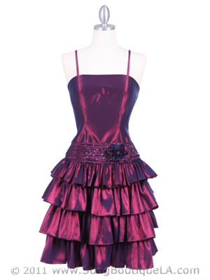 4941 Plum Taffeta Party Dress, Plum