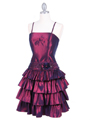 4941 Plum Taffeta Party Dress - Plum, Alt View Thumbnail
