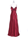 4949 Wine Sequins Charmeuse Evening Dress - Wine, Front View Thumbnail