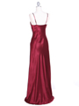4949 Wine Sequins Charmeuse Evening Dress - Wine, Back View Thumbnail