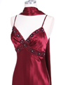 4949 Wine Sequins Charmeuse Evening Dress - Wine, Alt View Thumbnail