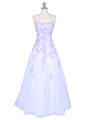4970 White/Lilac Embroidery Prom Gown - White Lilac, Front View Thumbnail
