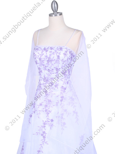 4970 White/Lilac Embroidery Prom Gown - White Lilac, Alt View Medium