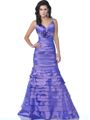 4 Purple Taffeta Prom Gown - Purple, Front View Thumbnail