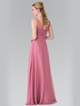 50-2363 Chiffon Bridesmaid Dresses with Lace Straps - Dusty Rose, Back View Thumbnail