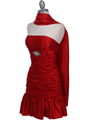 501 Red Strapless Pleated Cocktail Dress - Red, Alt View Thumbnail