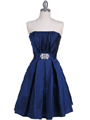 5039 Navy Taffeta Cocktail Dress - Navy, Front View Thumbnail