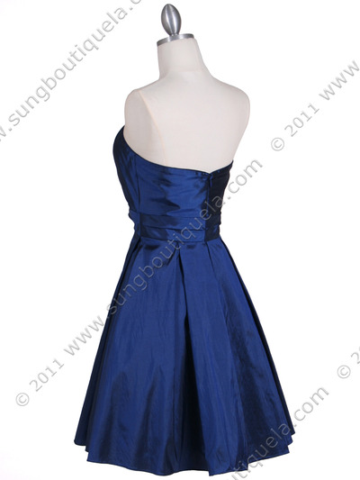 5039 Navy Taffeta Cocktail Dress - Navy, Back View Medium