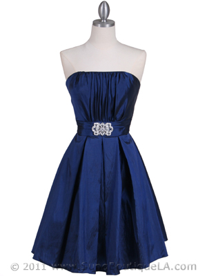 5039 Navy Taffeta Cocktail Dress, Navy