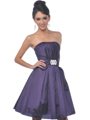 5039 Vintage Taffeta Cocktail Dress - Purple, Front View Thumbnail