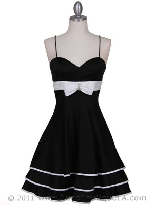 5047 Black Tiered Cocktail Dress, Black