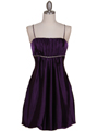 5049 Purple Satin Bubble Dress - Purple, Front View Thumbnail