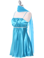 5049 Turquoise Satin Bubble Dress - Turquoise, Alt View Thumbnail