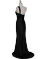 5057 Black One Shoulder Evening Dress - Black, Back View Thumbnail
