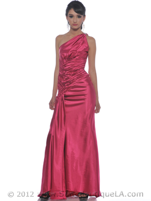 5057 One Shoulder Evening Dress, White