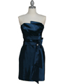 5073 Teal Blue Strapless Cocktail Dress - Teal Blue, Front View Thumbnail