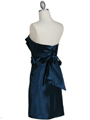 5073 Teal Blue Strapless Cocktail Dress - Teal Blue, Back View Thumbnail
