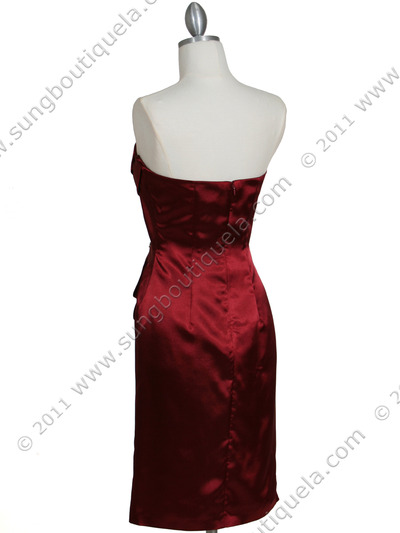 5085 Burgundy Cocktail Dress - Burgundy, Back View Medium
