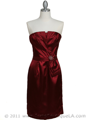 5085 Burgundy Cocktail Dress, Burgundy