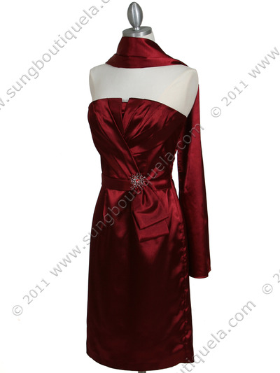 5085 Burgundy Cocktail Dress - Burgundy, Alt View Medium