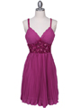 5096 Purple Pleated Cocktail Dress - Purple, Front View Thumbnail