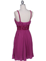 5096 Purple Pleated Cocktail Dress - Purple, Back View Thumbnail