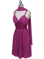 5096 Purple Pleated Cocktail Dress - Purple, Alt View Thumbnail
