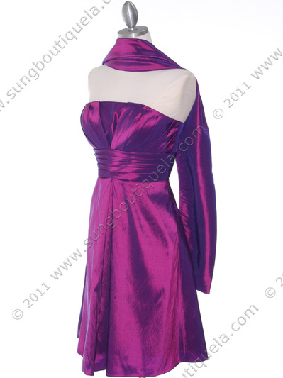 509 Purple Taffeta Homecoming Dress - Purple, Alt View Medium
