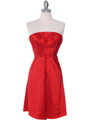 509 Red Taffeta Cocktail Dress - Red, Front View Thumbnail