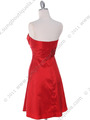 509 Red Taffeta Cocktail Dress - Red, Back View Thumbnail